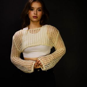 Crop Cover-Up Top - Apricot