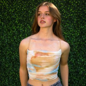 Multicoloured Mesh Cropped Top