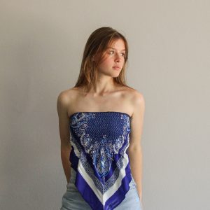Print Tube Top - Blue