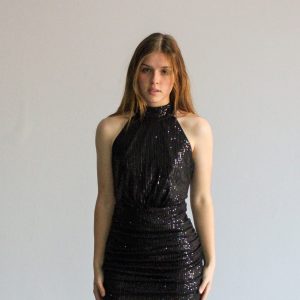 Sequined Mini Dress - Black