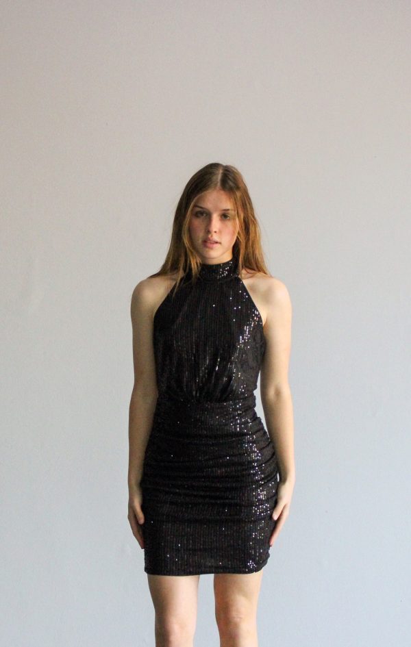 Sequined Mini Dress - Black